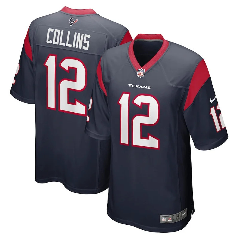 Nico Collins 12 Houston Texans Game Jersey - Navy