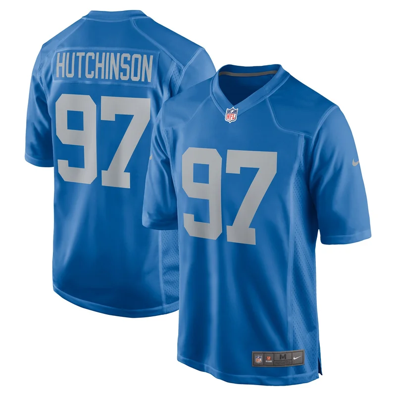 Aidan Hutchinson Detroit Lions Jersey Player Game - Blue