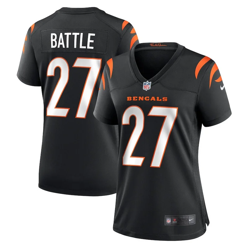 Jordan Battle 27 Cincinnati Bengals Game Jersey - Black