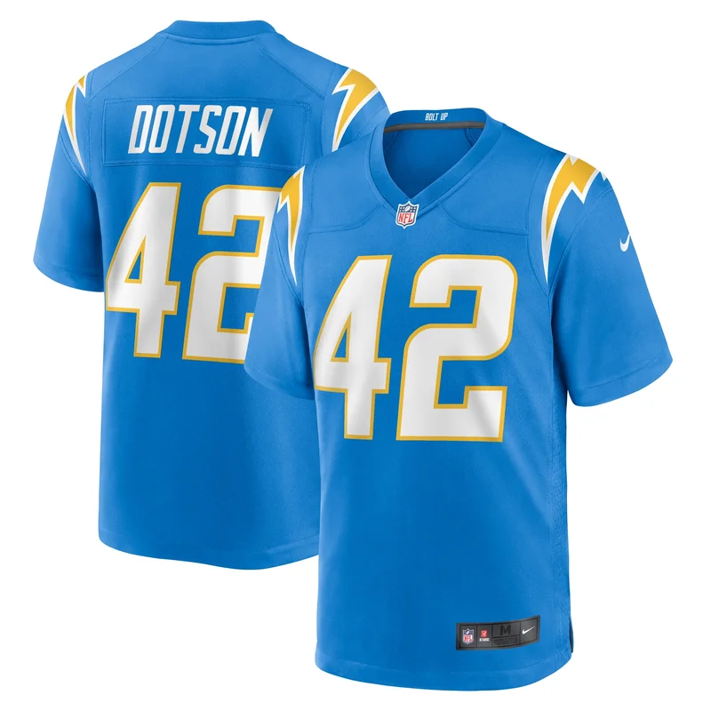 Elijah Dotson Los Angeles Chargers Jersey Team Game - Powder Blue