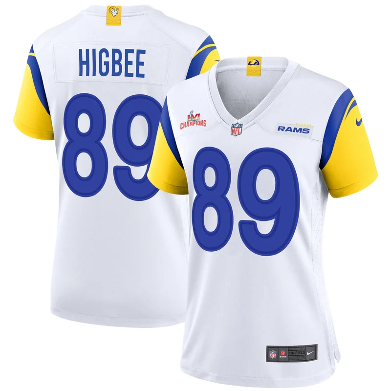 Super Bowl LVI Champions Los Angeles Rams Jersey Tyler Higbee 89 White's