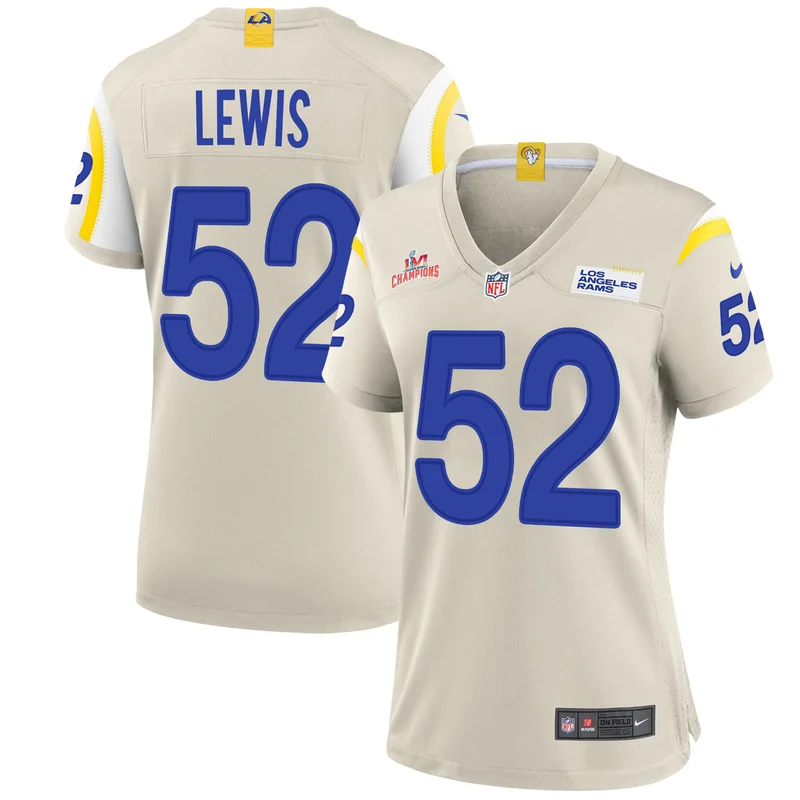 Super Bowl LVI Champions Los Angeles Rams Jersey Terrell Lewis 52 Bone's