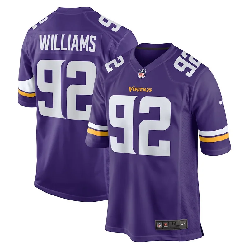Jonah Williams 92 Minnesota Vikings Jersey Team Game - Purple