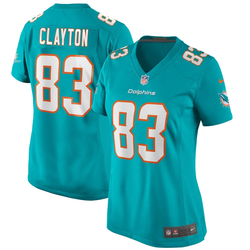 Mark Clayton Miami Dolphins Game Jersey Retired Player - Aqua