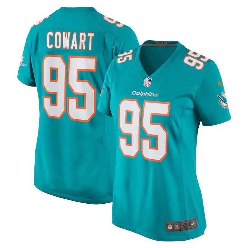 Byron Cowart 95 Miami Dolphins Game Jersey - Aqua - Image 2