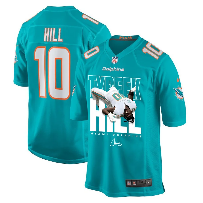 Trent Sherfield 14 Miami Dolphins Game Jersey - Aqua - Image 3
