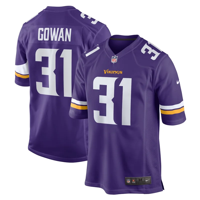 Tay Gowan Minnesota Vikings Jersey Home Game Player - Purple