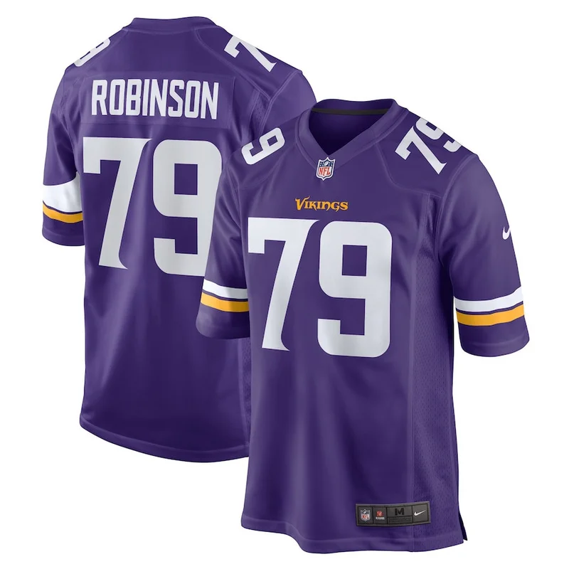 Tyrese Robinson 79 Minnesota Vikings Jersey Team Game - Purple