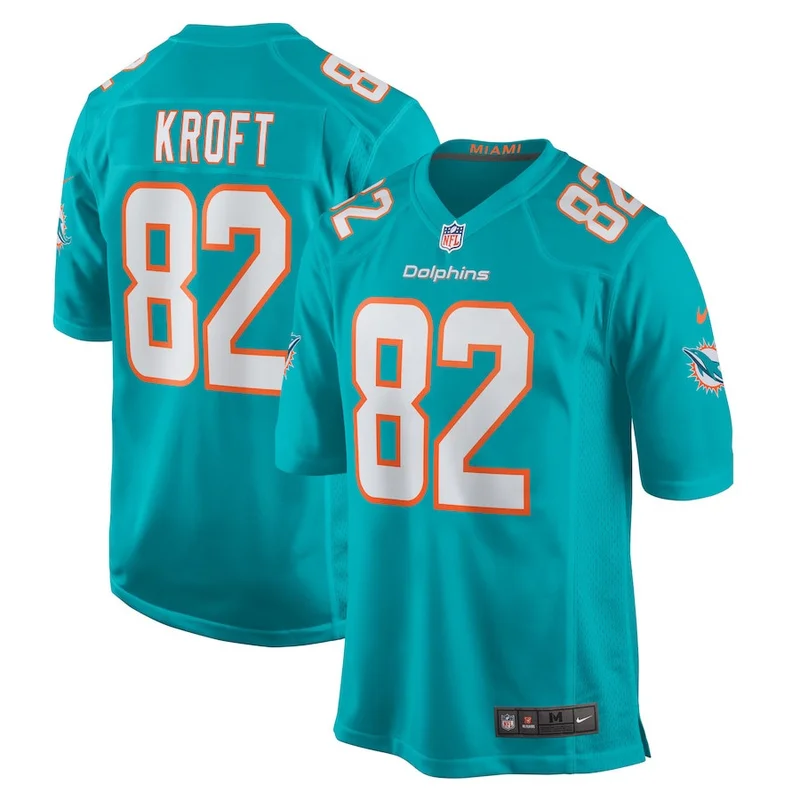 Tyler Kroft 82 Miami Dolphins Jersey Team Game - Aqua