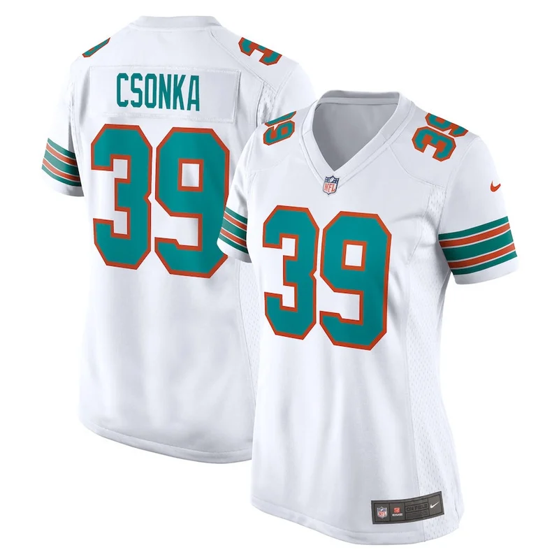 Larry Csonka 39 Miami Dolphins Jersey Retired - White