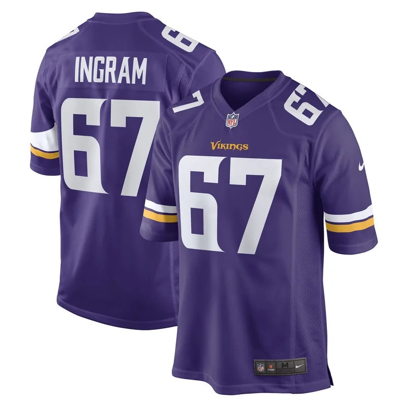 Ed Ingram Minnesota Vikings Game Jersey Player - Purple