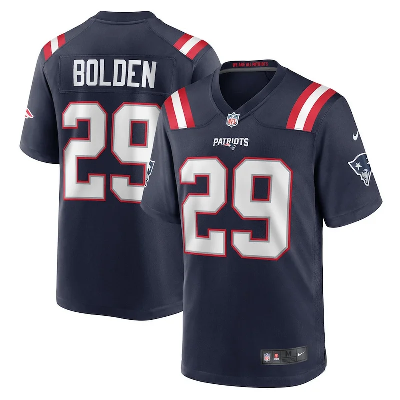 Isaiah Bolden 29 New England Patriots Jersey Team Game - Navy