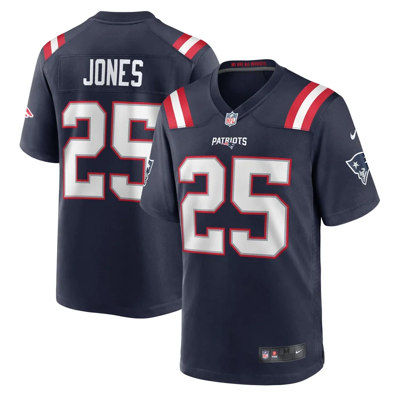 Marcus Jones New England Patriots Game Jersey Player - Navy