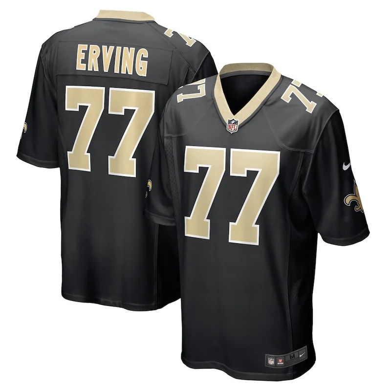 Cameron Erving 77 New Orleans Saints Game Jersey - Black