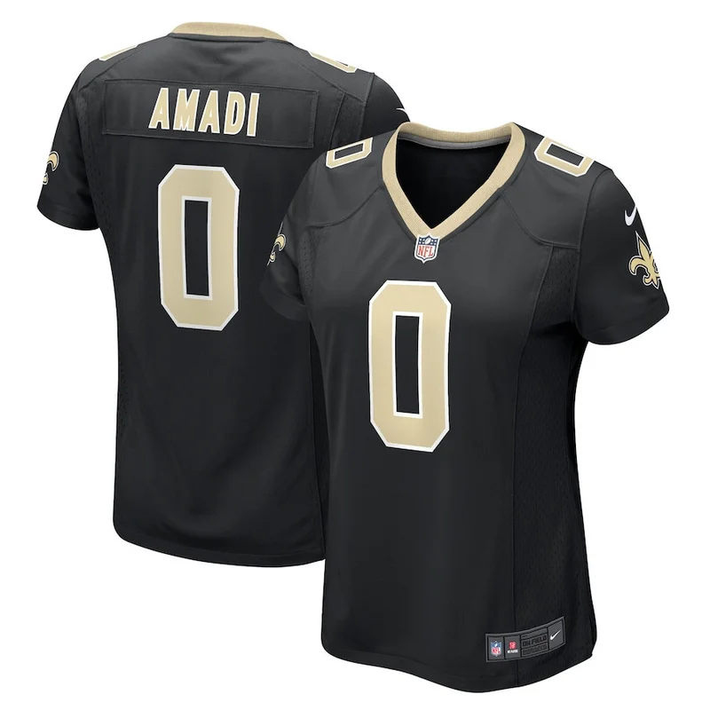 Ugo Amadi 0 New Orleans Saints Jersey Team Game - Black