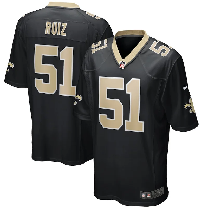 Cameron Erving 77 New Orleans Saints Game Jersey - Black - Image 3