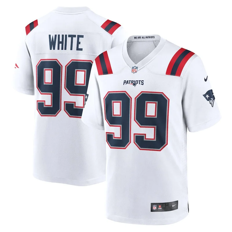 Keion White 99 New England Patriots Jersey Alternate Team Game - Red - Image 2