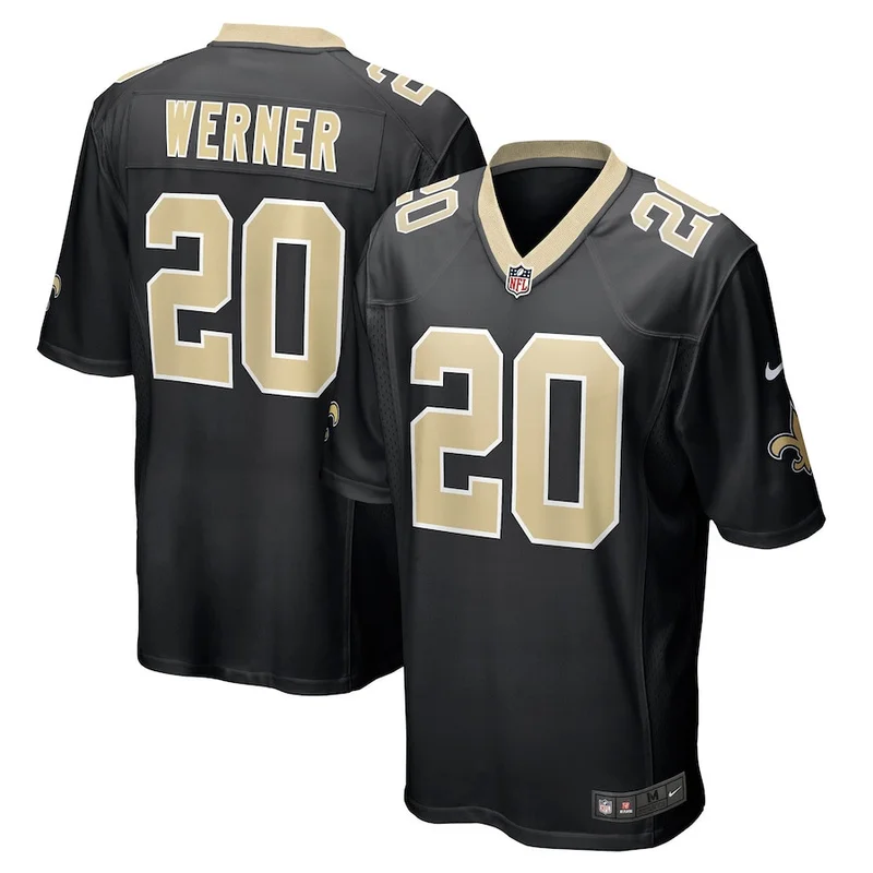 Pete Werner 20 New Orleans Saints Game Jersey - Black