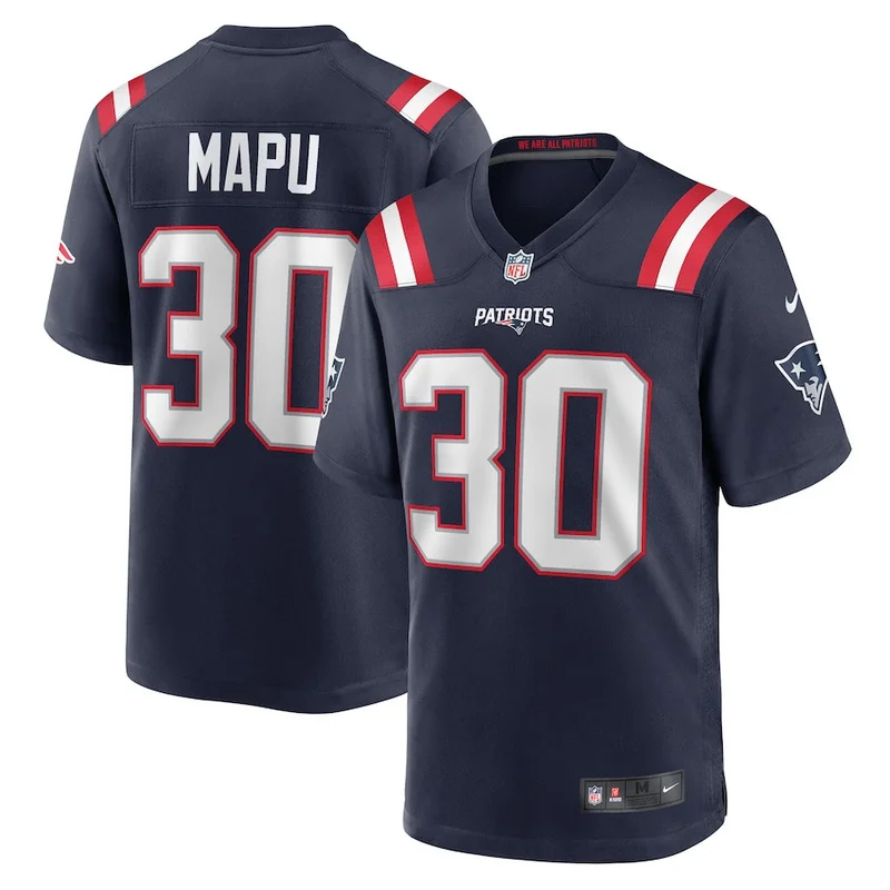 Marcus Jones New England Patriots Game Jersey Player - Navy - Image 2
