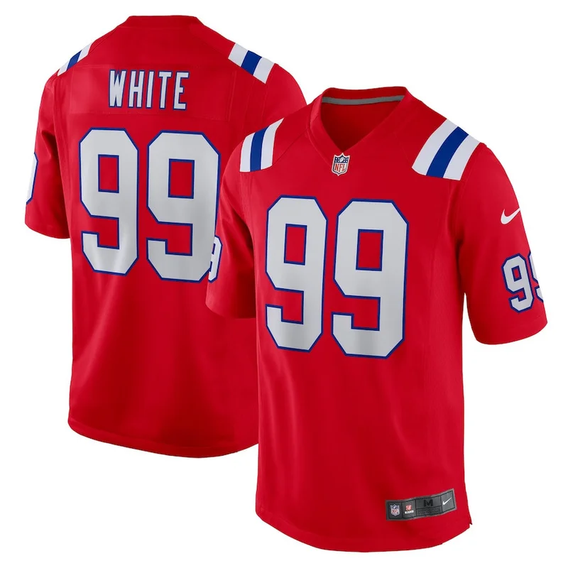 Keion White 99 New England Patriots Jersey Alternate Team Game - Red