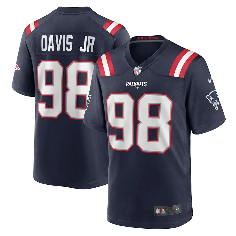 Carl Davis Jr 98 New England Patriots Game Jersey - Navy