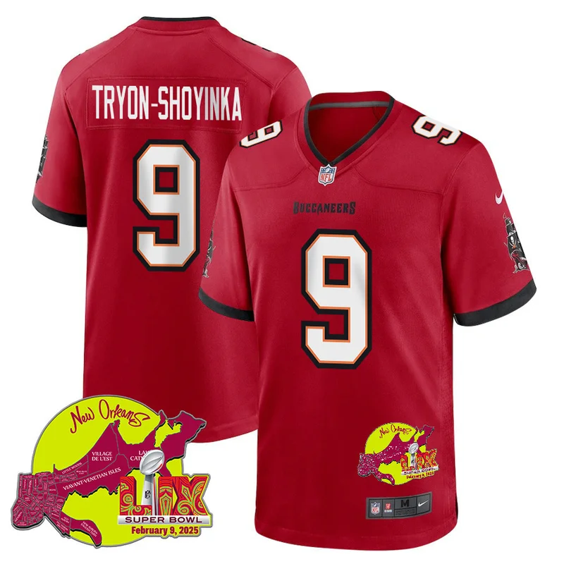Jamel Dean 35 Tampa Bay Buccaneers Jersey Super Bowl LIX New Orleans Patch Game - Red - Image 2