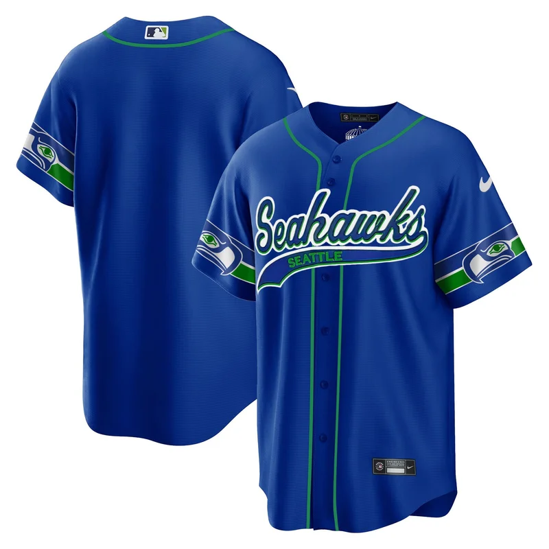 Seattle Seahawks Jersey Throwback Custom - Royal - Image 2
