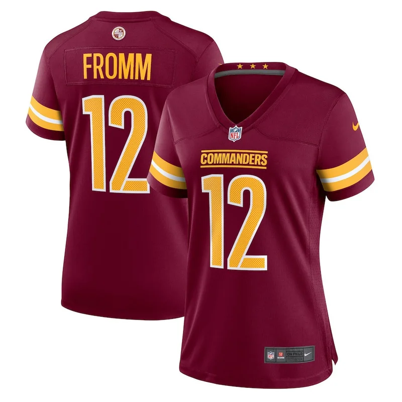 Jake Fromm 12 Washington Commanders Jersey Home Game - Burgundy