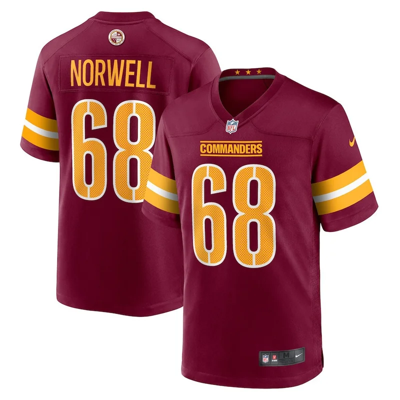 Andrew Norwell 68 Washington Commanders Game Jersey - Burgundy