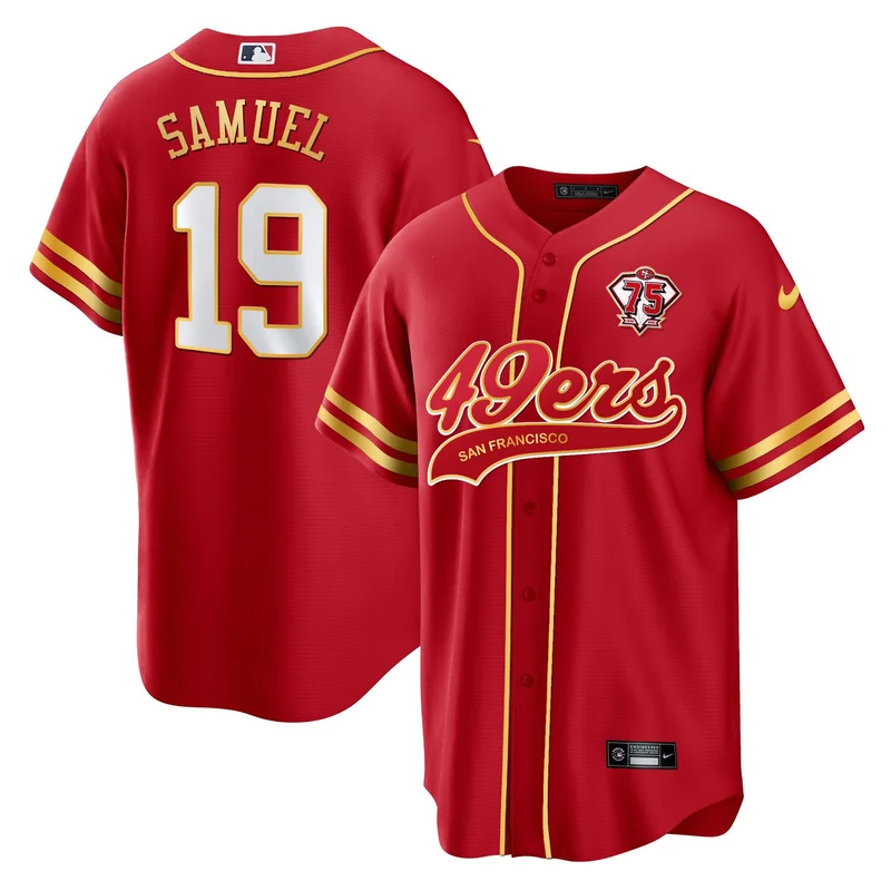 San Francisco 49ers Jersey Baseball - Black Red - Image 5