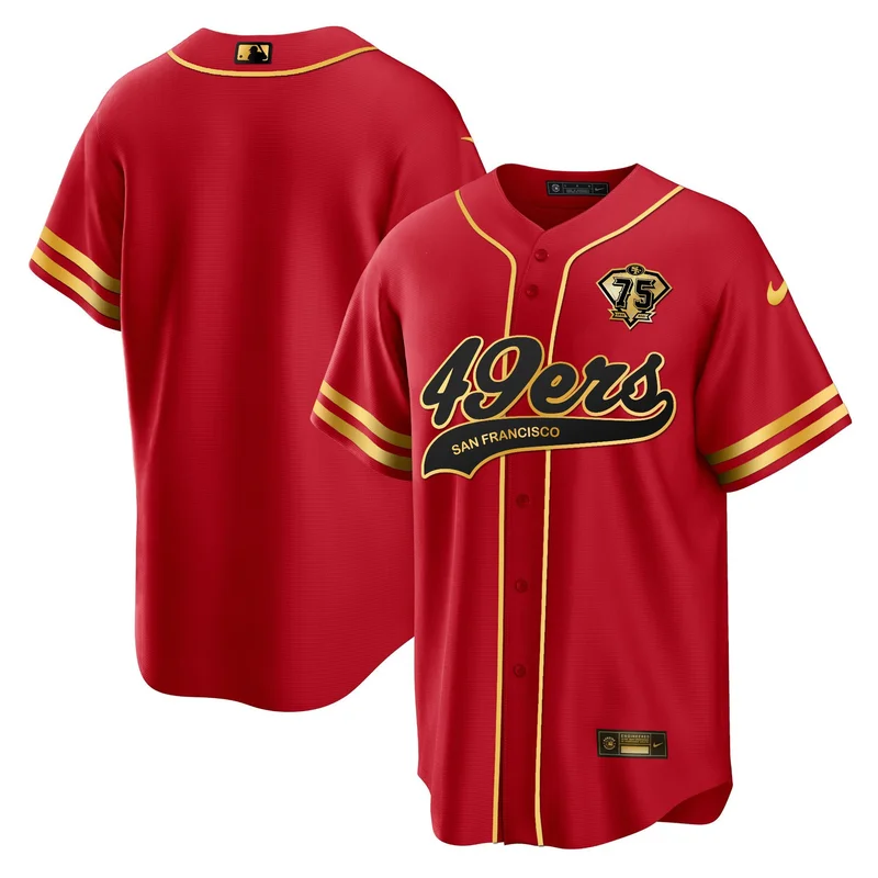 San Francisco 49ers Jersey Baseball - Black Red