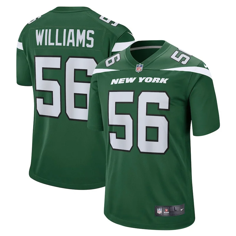 Quincy Williams 56 New York Jets Game Jersey - Gotham Green