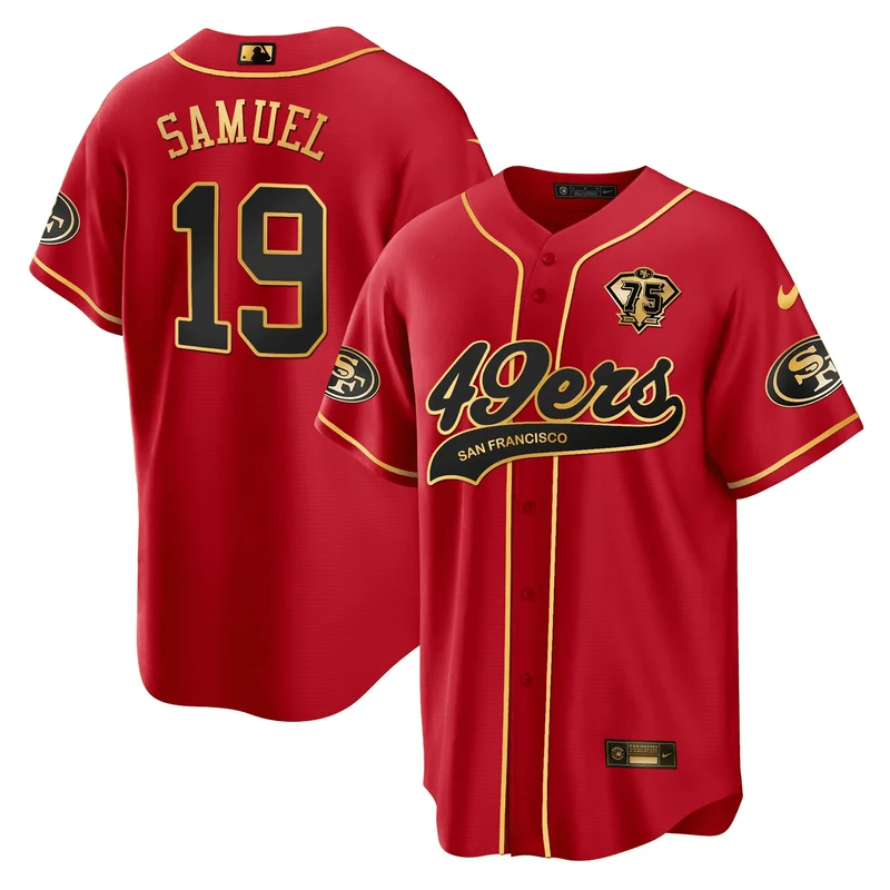 San Francisco 49ers Jersey Baseball - Black Red - Image 4