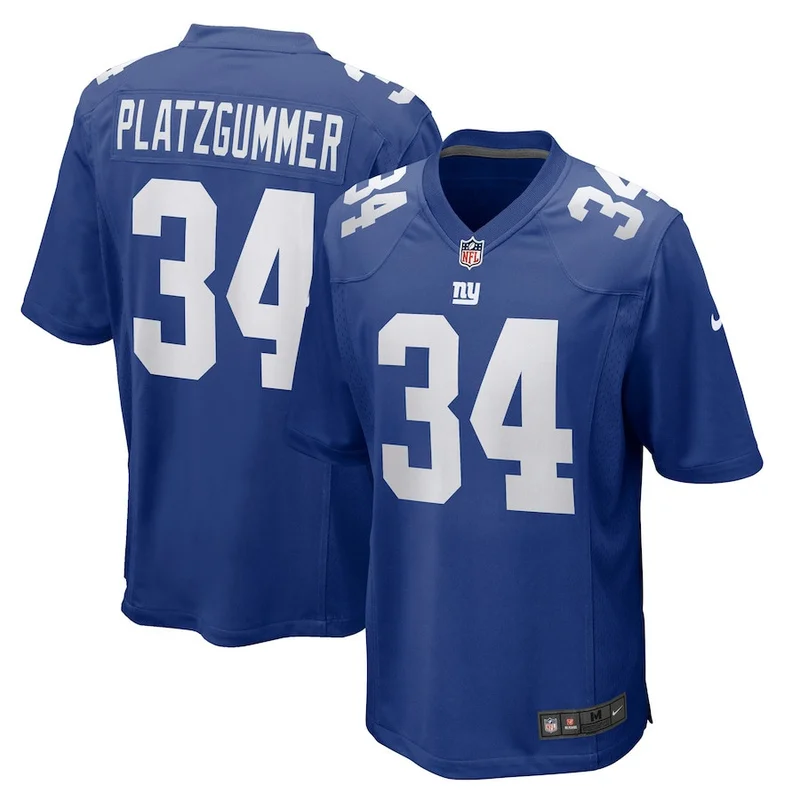 Sandro Platzgummer 34 New York Giants Game Jersey - Royal