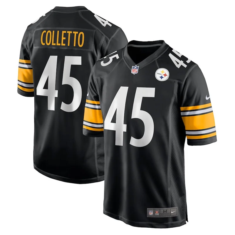 Jack Colletto 45 Pittsburgh Steelers Game Jersey - Black
