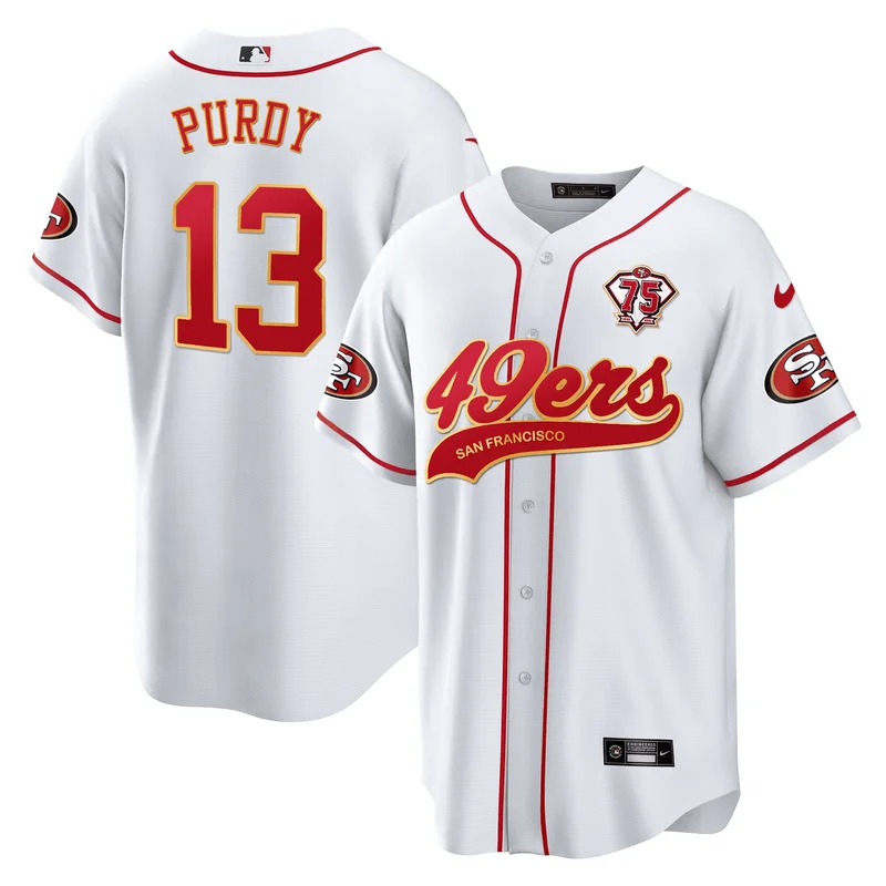 Brock Purdy 13 San Francisco 49ers Jersey Baseball - White