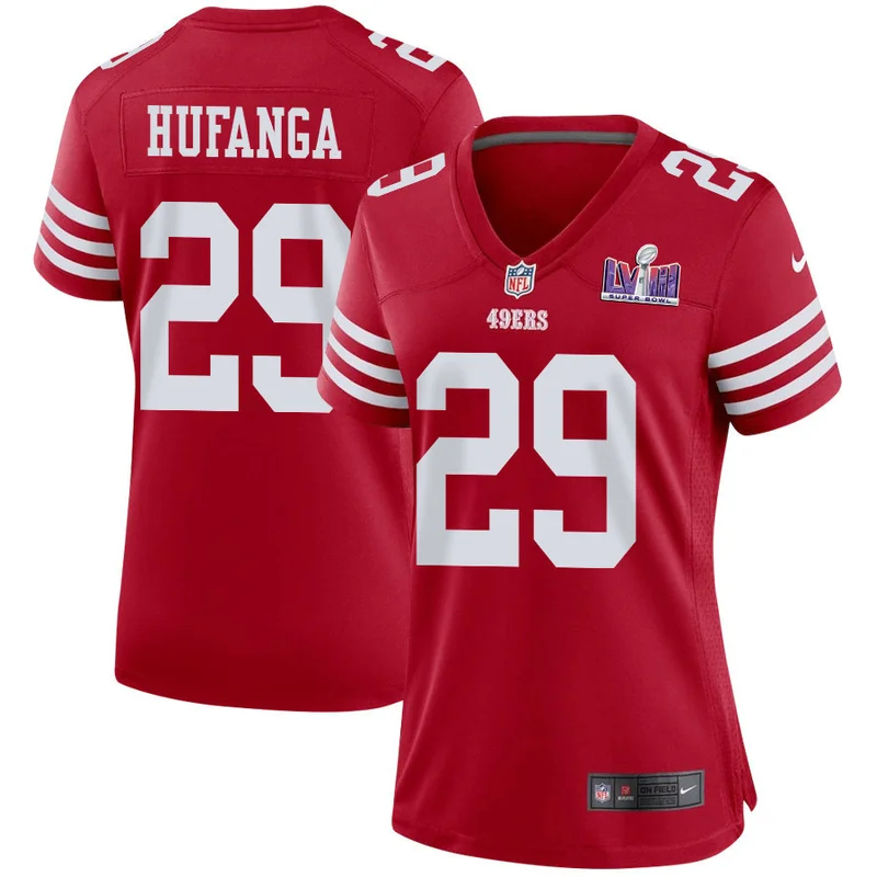 Talanoa Hufanga 29 San Francisco 49ers Jersey Baseball - White - Image 2