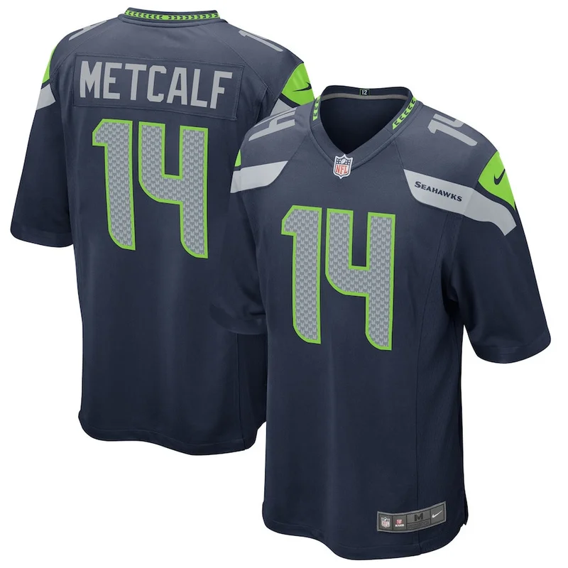 DK Metcalf 14 Seattle Seahawks Game Jersey - College Navy
