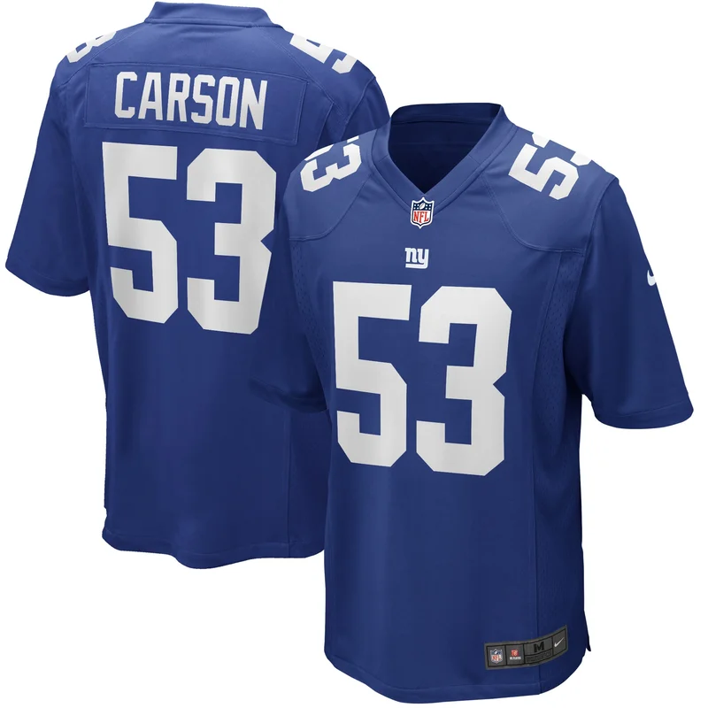 Harry Carson 53 New York Giants Game Jersey Retired - Royal - Image 3