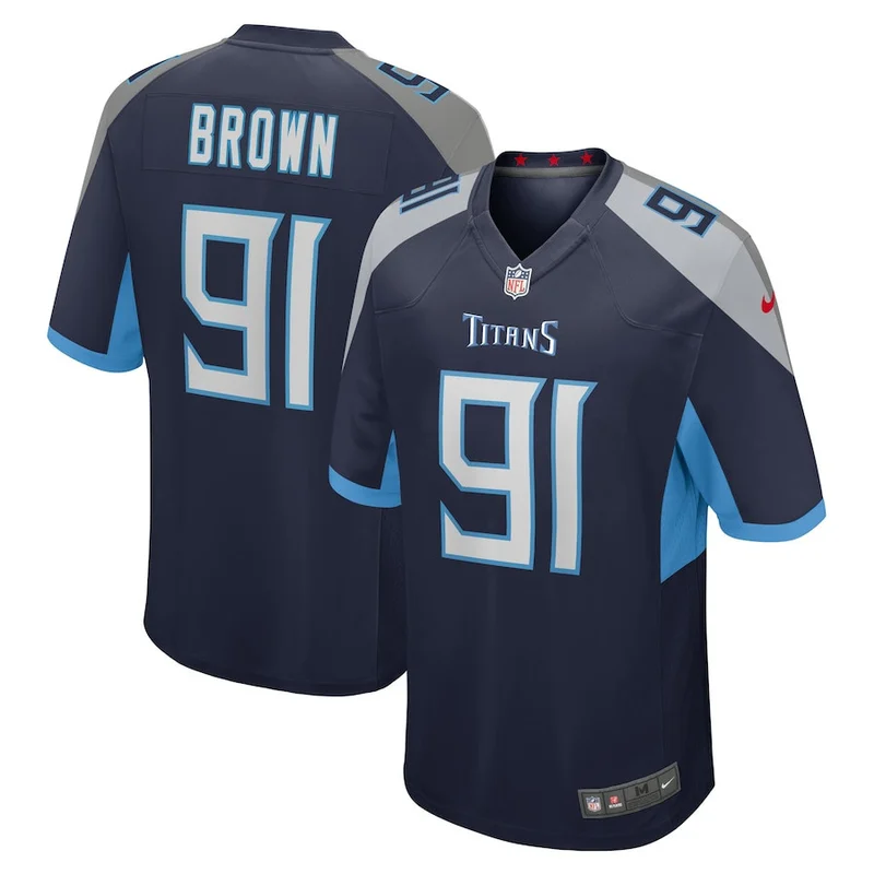 Matthew Jackson 39 Tennessee Titans Jersey Team Game - Navy - Image 5