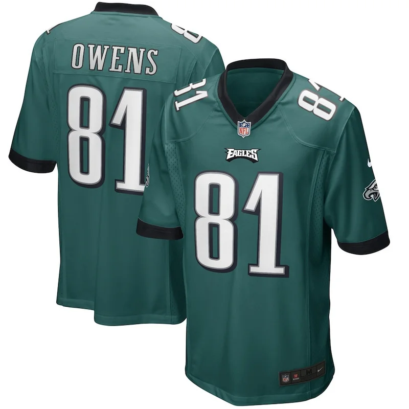Terrell Owens 81 Philadelphia Eagles Game Jersey Retired - Midnight Green