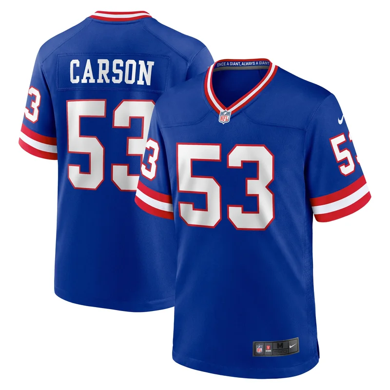 Harry Carson 53 New York Giants Game Jersey Retired - Royal - Image 2