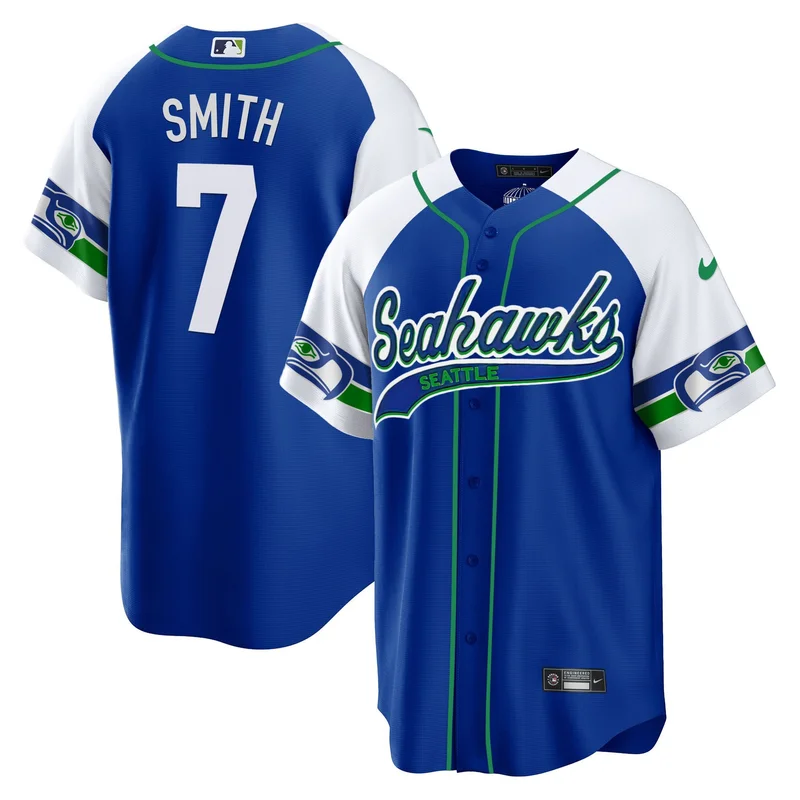 Geno Smith 7 Seattle Seahawks Jersey Throwback - Alternate