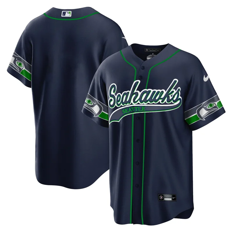 Noah Fant 87 Seattle Seahawks Jersey Throwback Game - Royal - Image 5