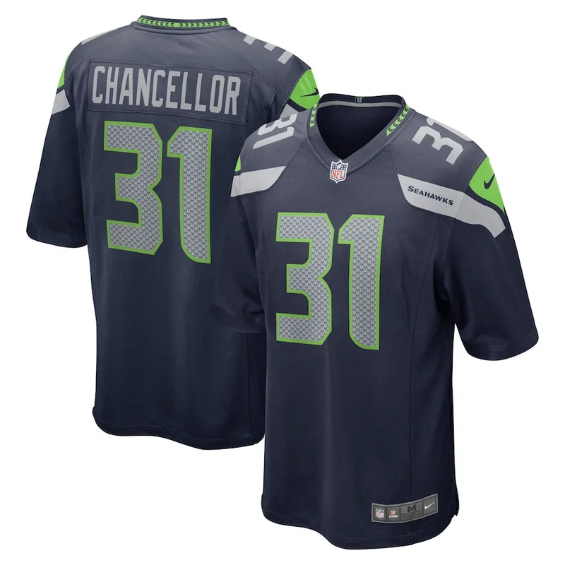 Kam Chancellor 31 Seattle Seahawks Jersey Retired Game - College Navy