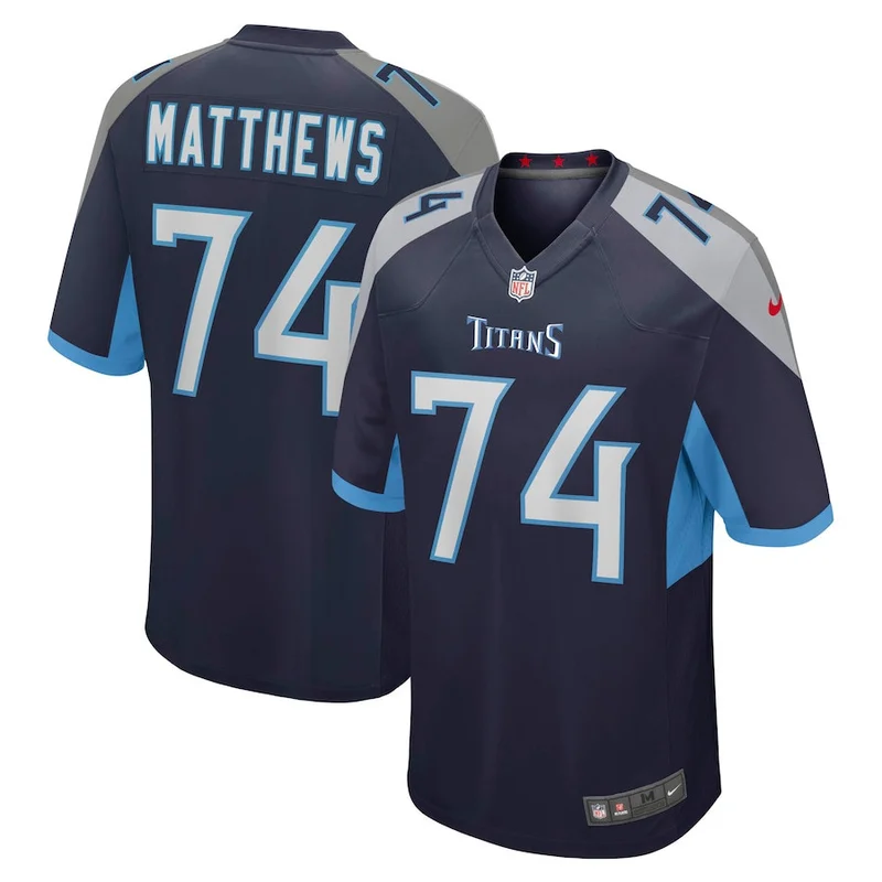 Bruce Matthews 74 Tennessee Titans Jersey Retired - Navy