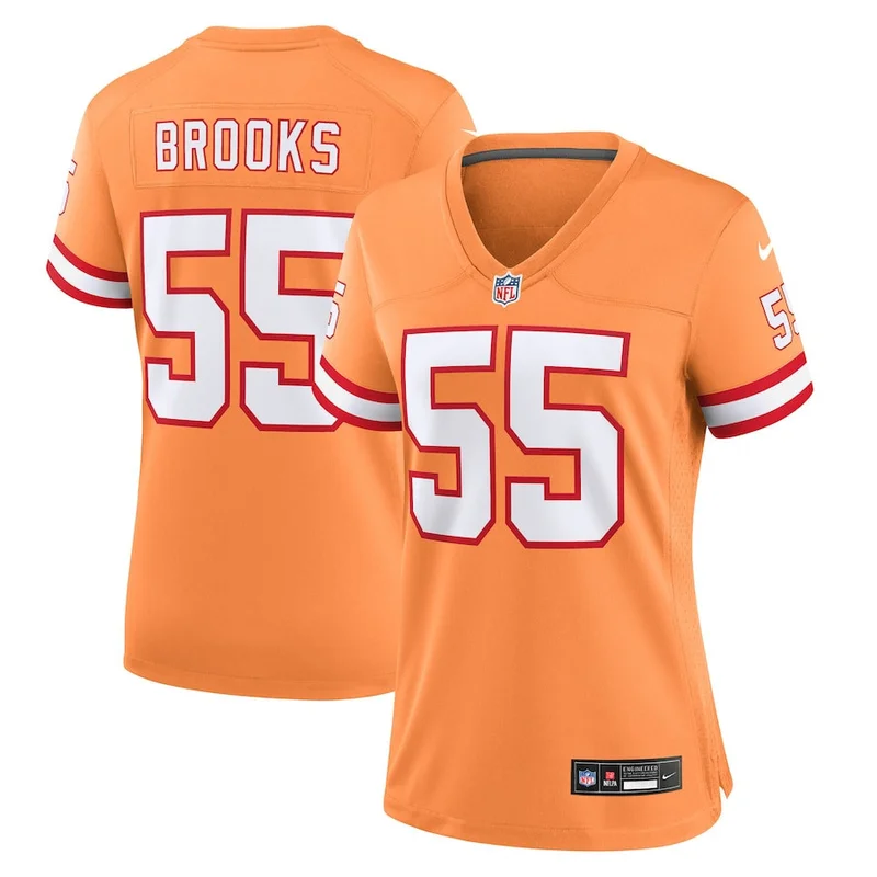 Derrick Brooks 55 Tampa Bay Buccaneers Jersey Throwback Game - Orange