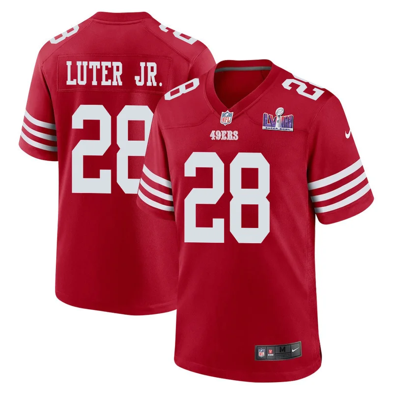 Christian McCaffrey 23 San Francisco 49ers Jersey Super Bowl LVIII Patch Game - Scarlet - Image 2