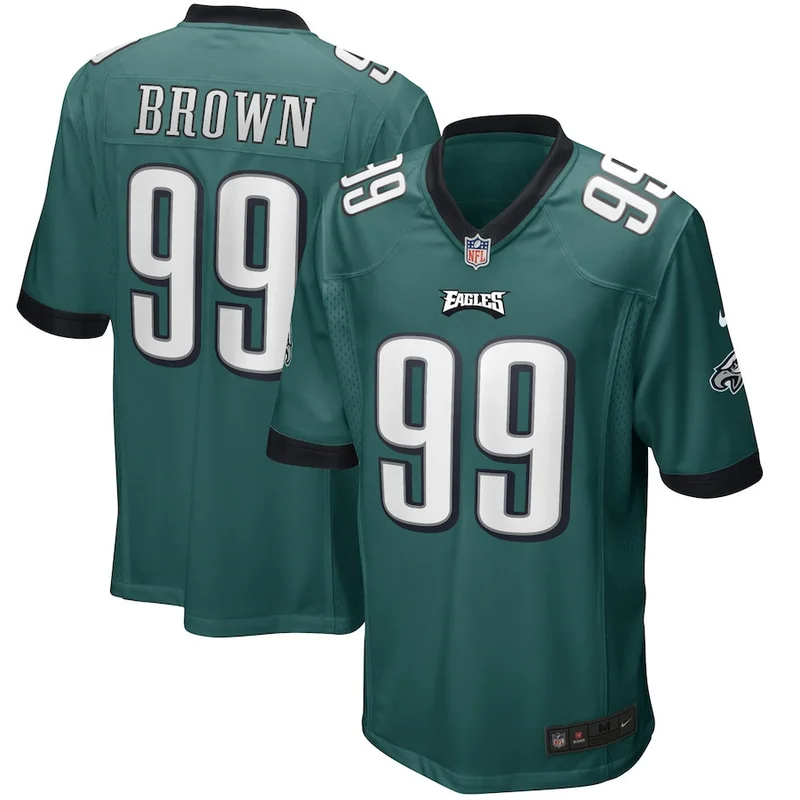 Jerome Brown 99 Philadelphia Eagles Game Jersey Retired - Midnight Green