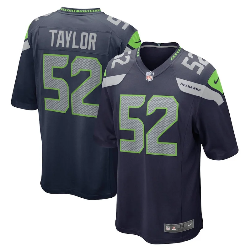 Darrell Taylor 52 Seattle Seahawks Game Jersey - College Navy